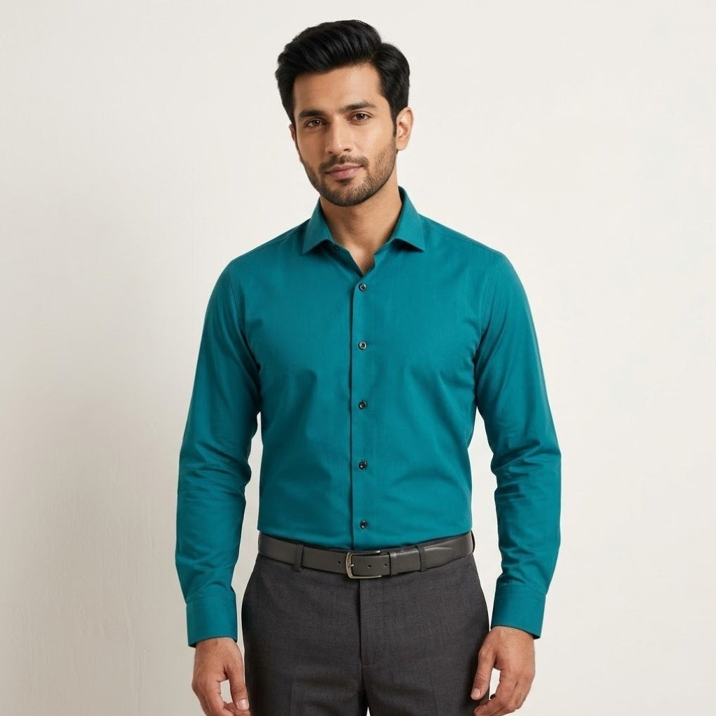 Emerald Teal Green Formal Shirt for Men