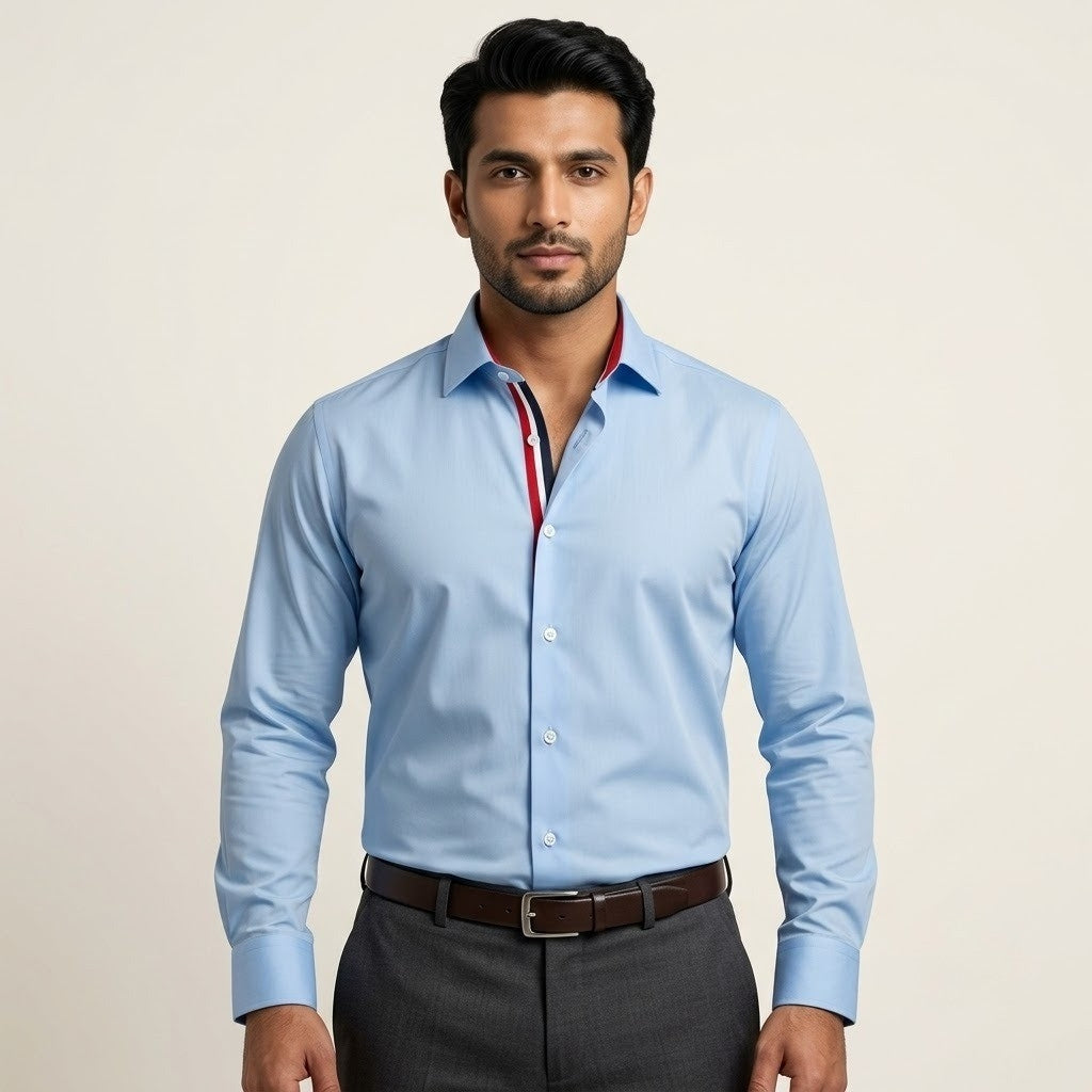 French Skyline Fusion Formal Shirt for Men