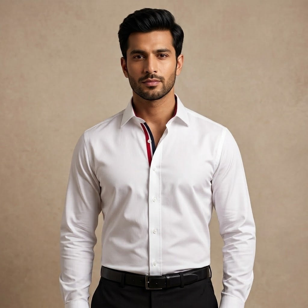 French White Liner Executive Formal Shirt for Men