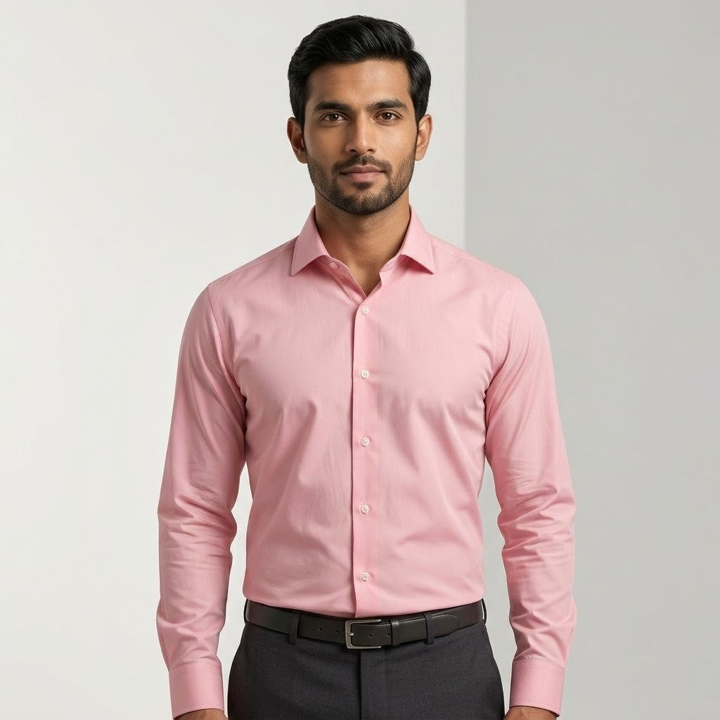 Rose Gold Pink Formal Shirt for Men