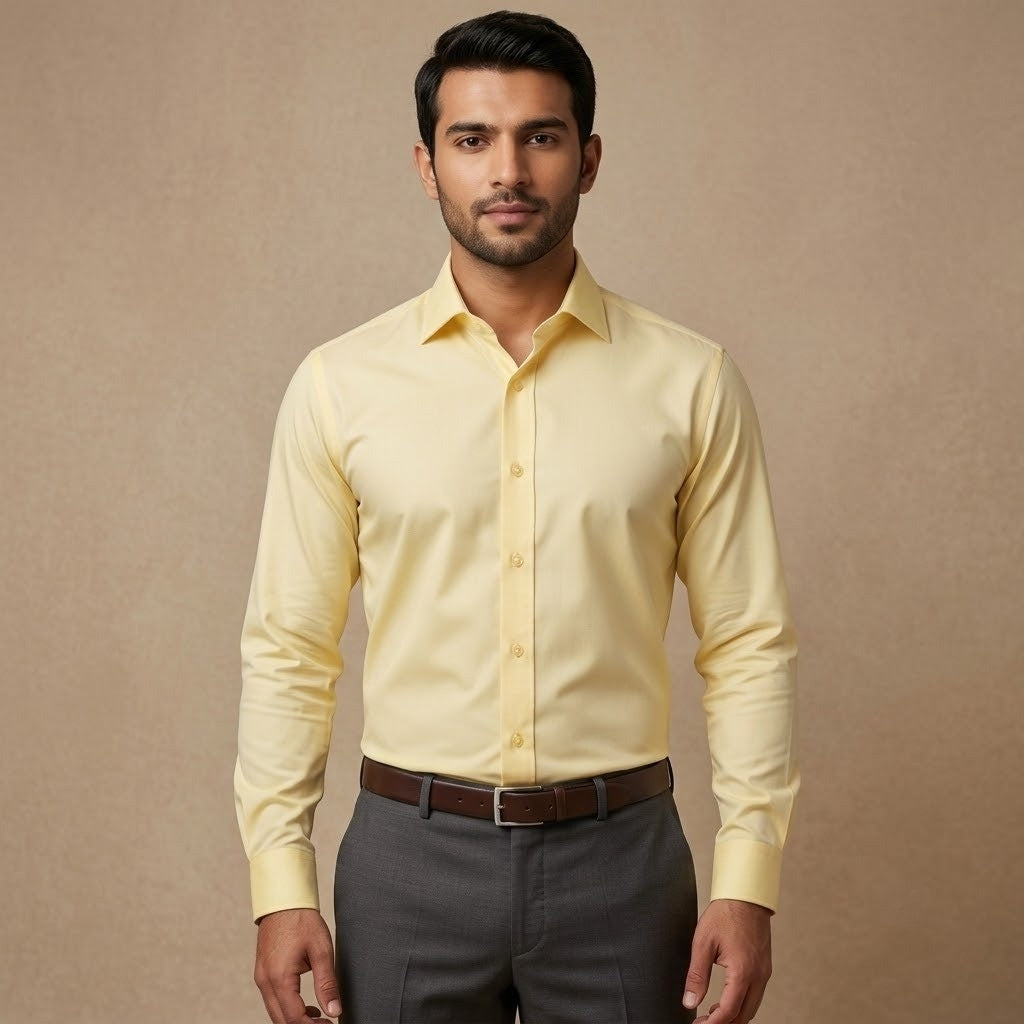 Stanley Slight Yellow Formal Shirt for Men