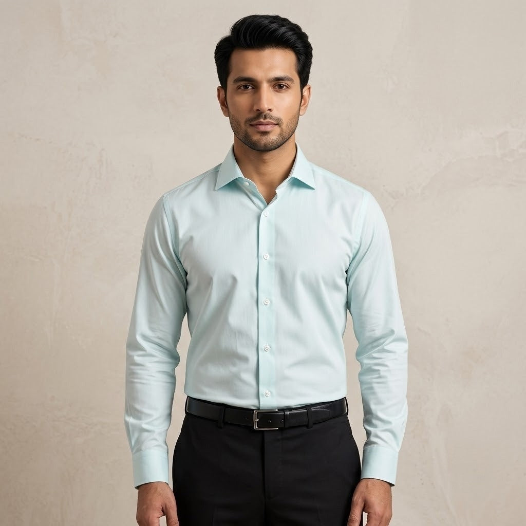 Iced Aqua Mint Formal Shirt for Men
