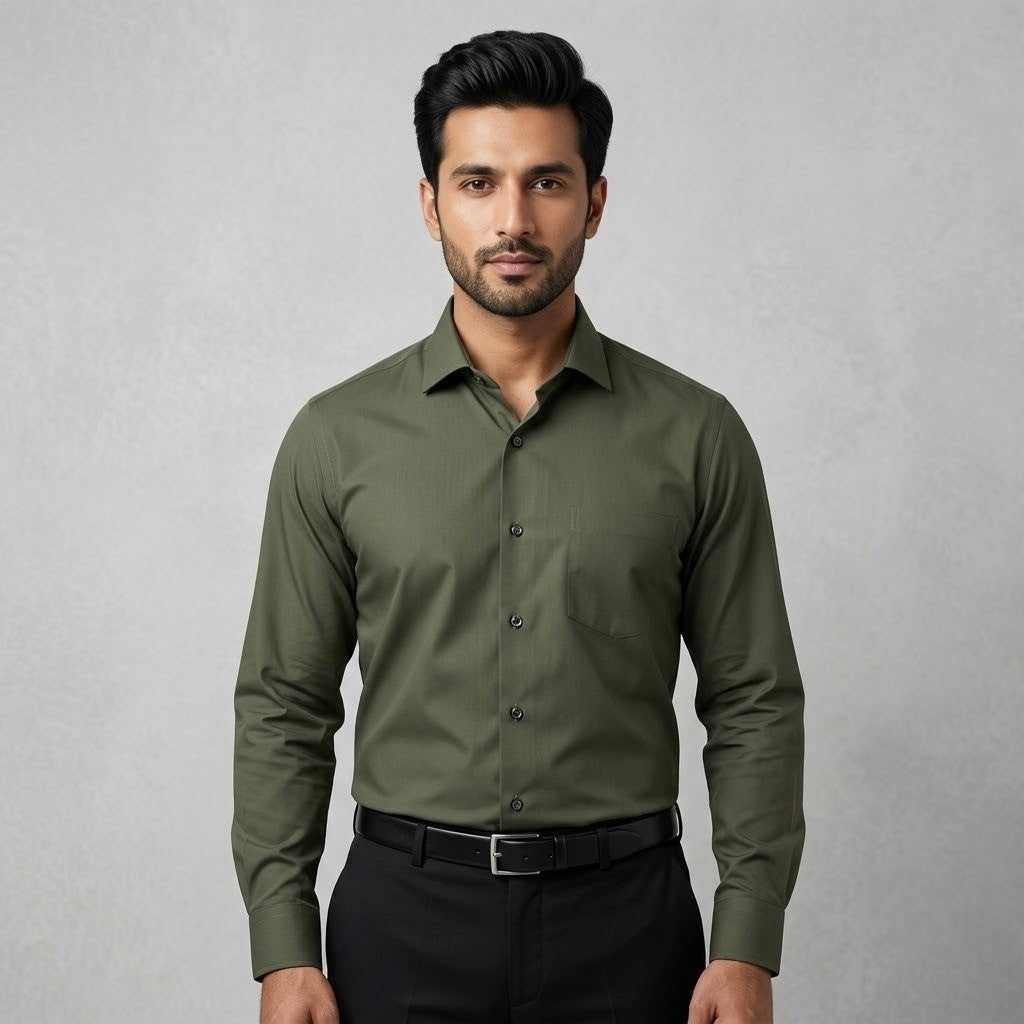 Aspen Seaweed Green Formal Shirt for Men