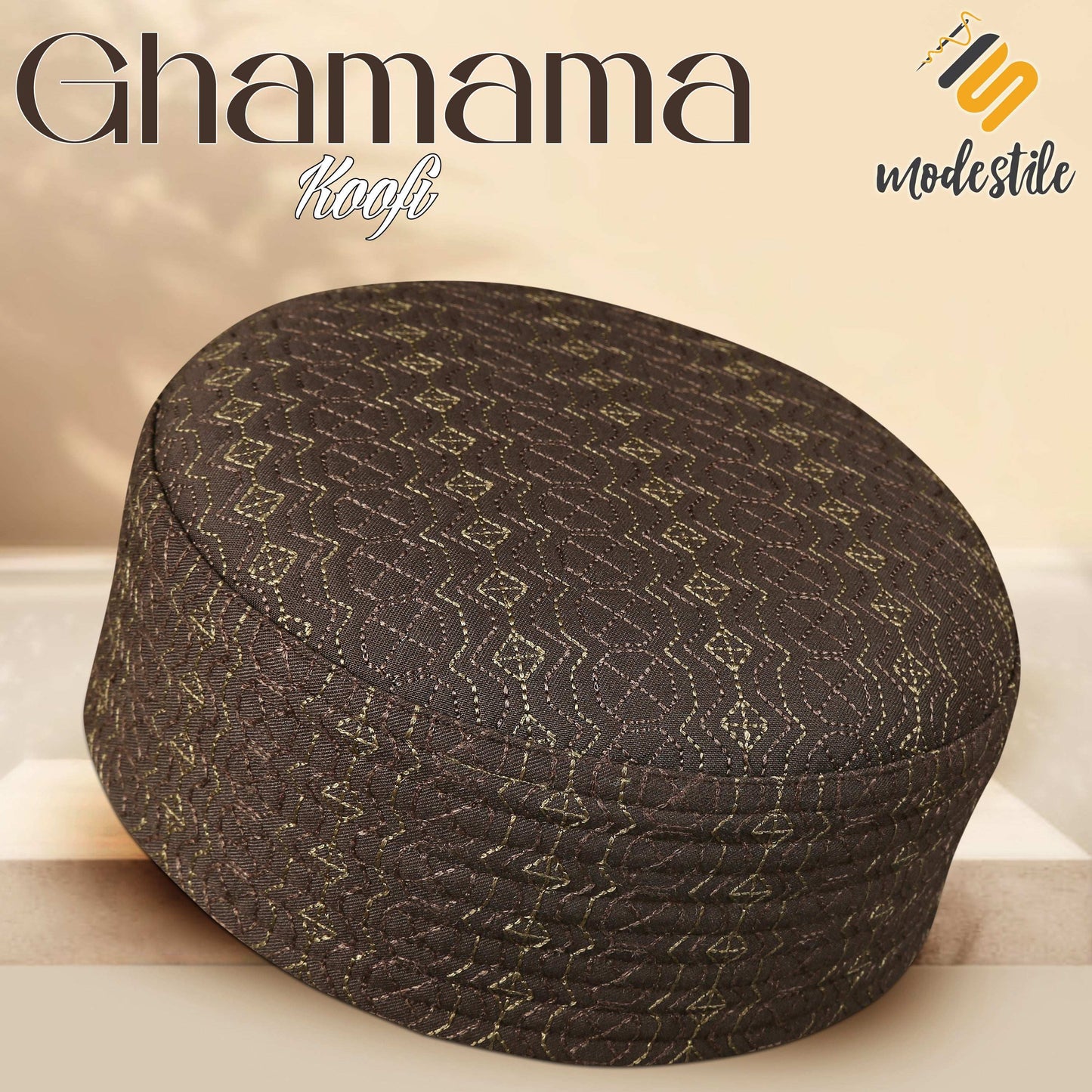 "Muslim Ghamama Prayer Kufi Hat For Mens - New Look Design Cap"