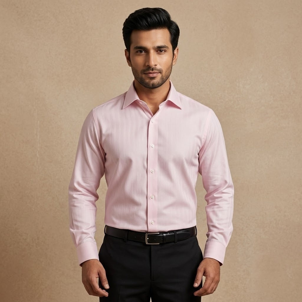 Blush Pink Formal Dress Shirt for Men