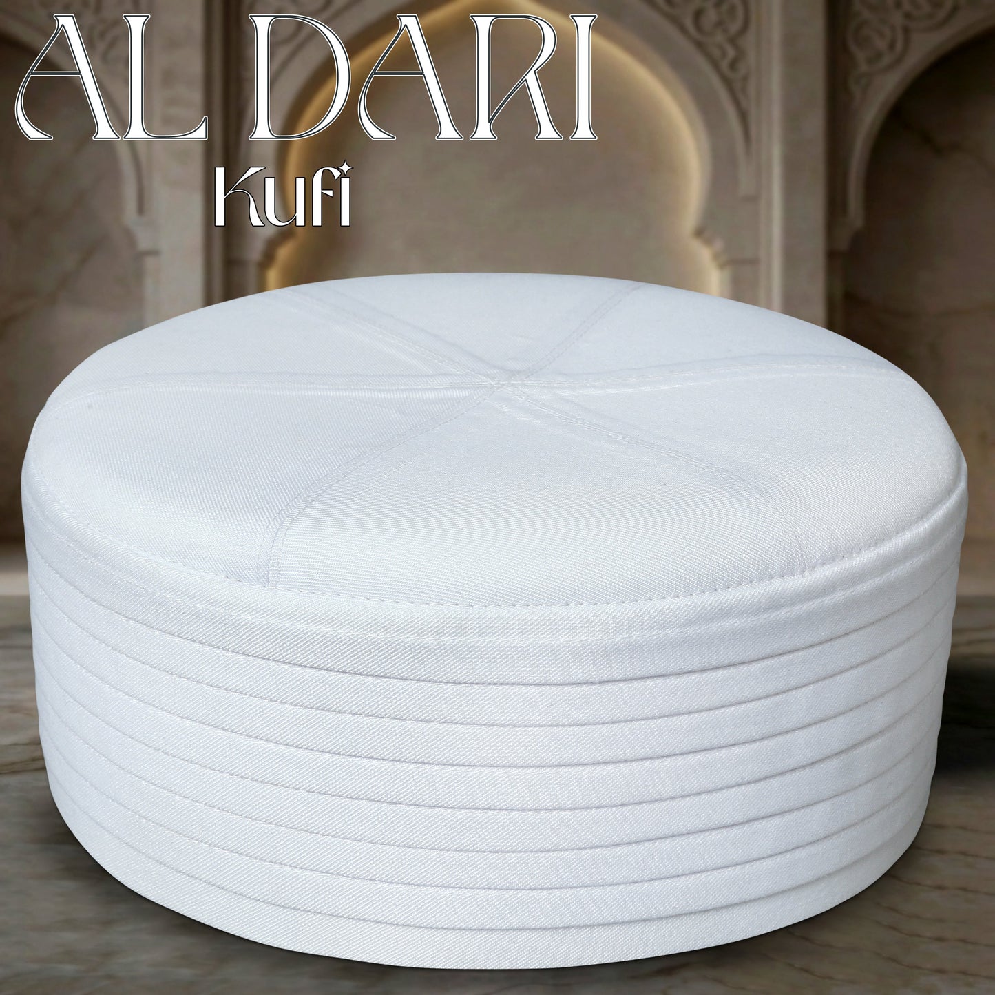 Al-Dari Premium Kufi – Polyester Cotton Muslim Prayer Cap for Men's