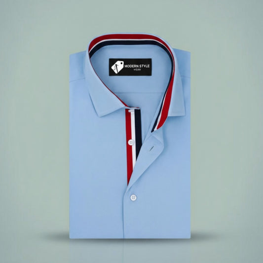 French Skyline Fusion Formal Shirt for Men