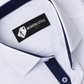 White Formal Shirt with Navy Contrast for Men
