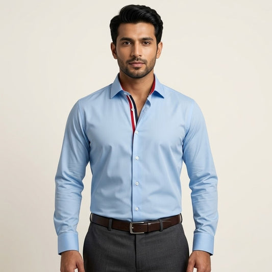 French Skyline Fusion Formal Shirt for Men