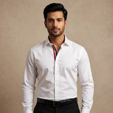 French White Liner Formal Shirt for Men