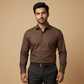 Mocha Truffle Brown Formal Shirt for Men