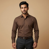Mocha Truffle Brown Formal Shirt for Men