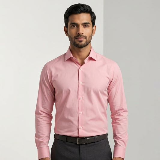Rose Gold Pink Formal Shirt for Men