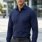 Classic Navy Blue Solid Formal Shirt for Men