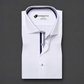 White Contrast Placket Formal Shirt