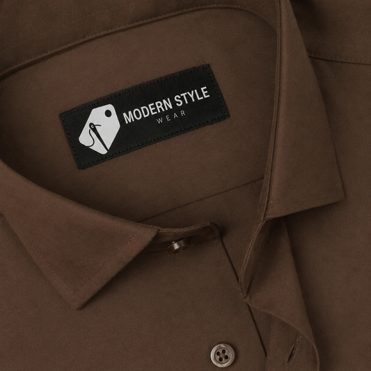 Mocha Truffle Brown Formal Shirt for Men