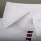 White Formal Shirt for Men with Red and Navy Placket
