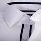 White Formal Shirt for Men with Navy Contrast Placket
