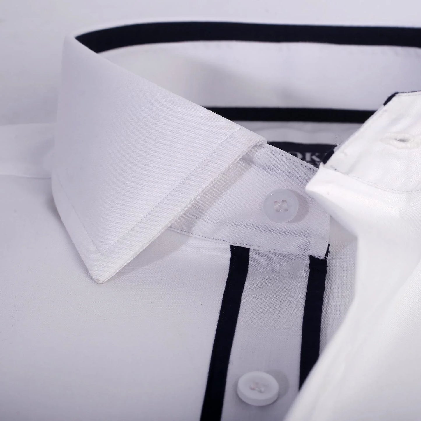 White Formal Shirt for Men with Navy Contrast Placket