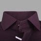 Plum Purple Formal Shirt for Men with Contrast Placket