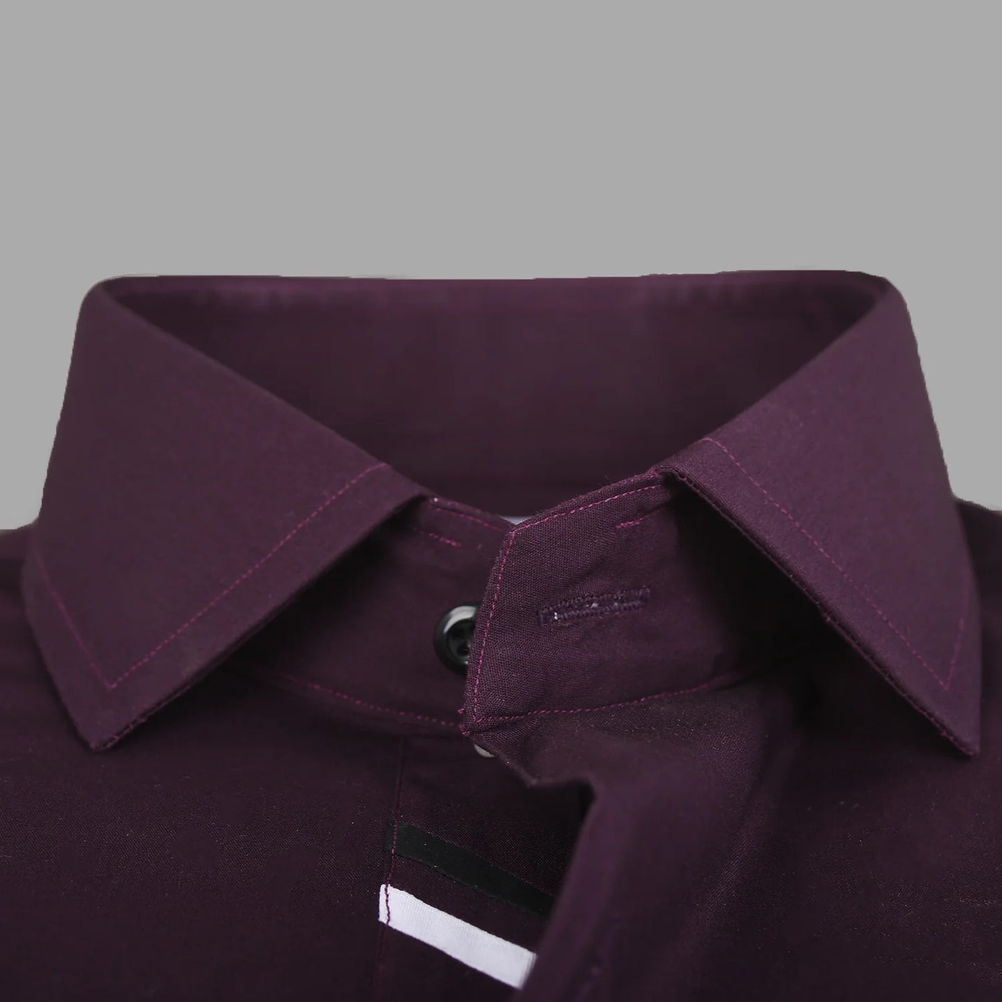 Plum Purple Formal Shirt for Men with Contrast Placket