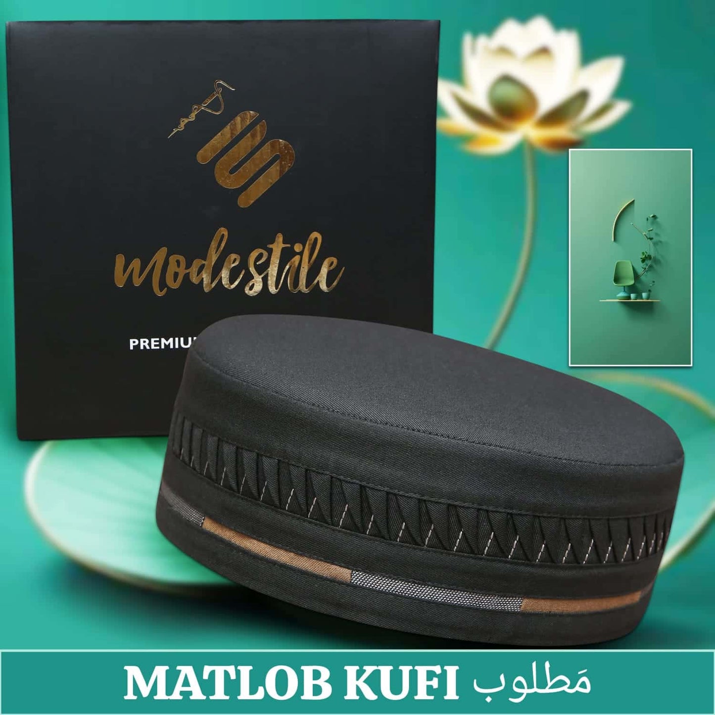 "Muslim Matloob Prayer Kufi Hat For Mens-Perfect Blend of Tradition and Comfort Modestile"