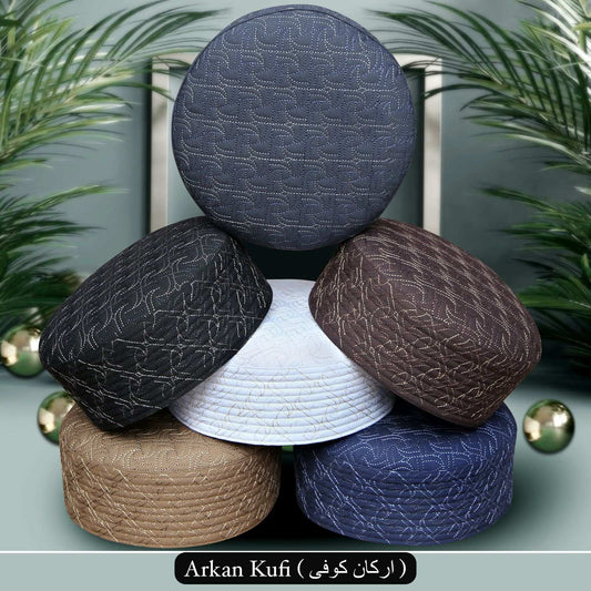 "muslim Arkan Prayer Kufi for mens ‰ÛÒ Islamic Cap for Salah Modestile"