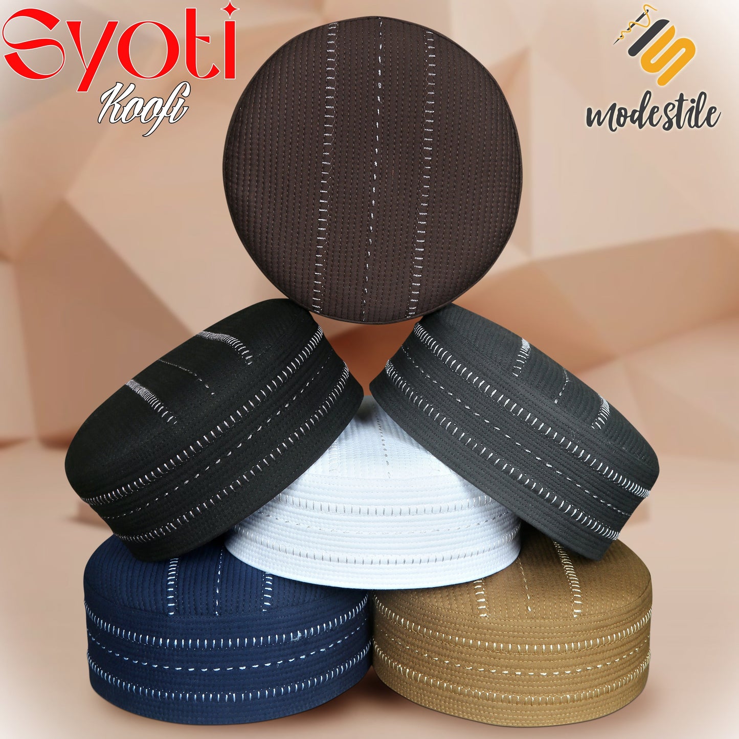"Muslim Syoti Prayer Kufi Hat For Mens Modestile"
