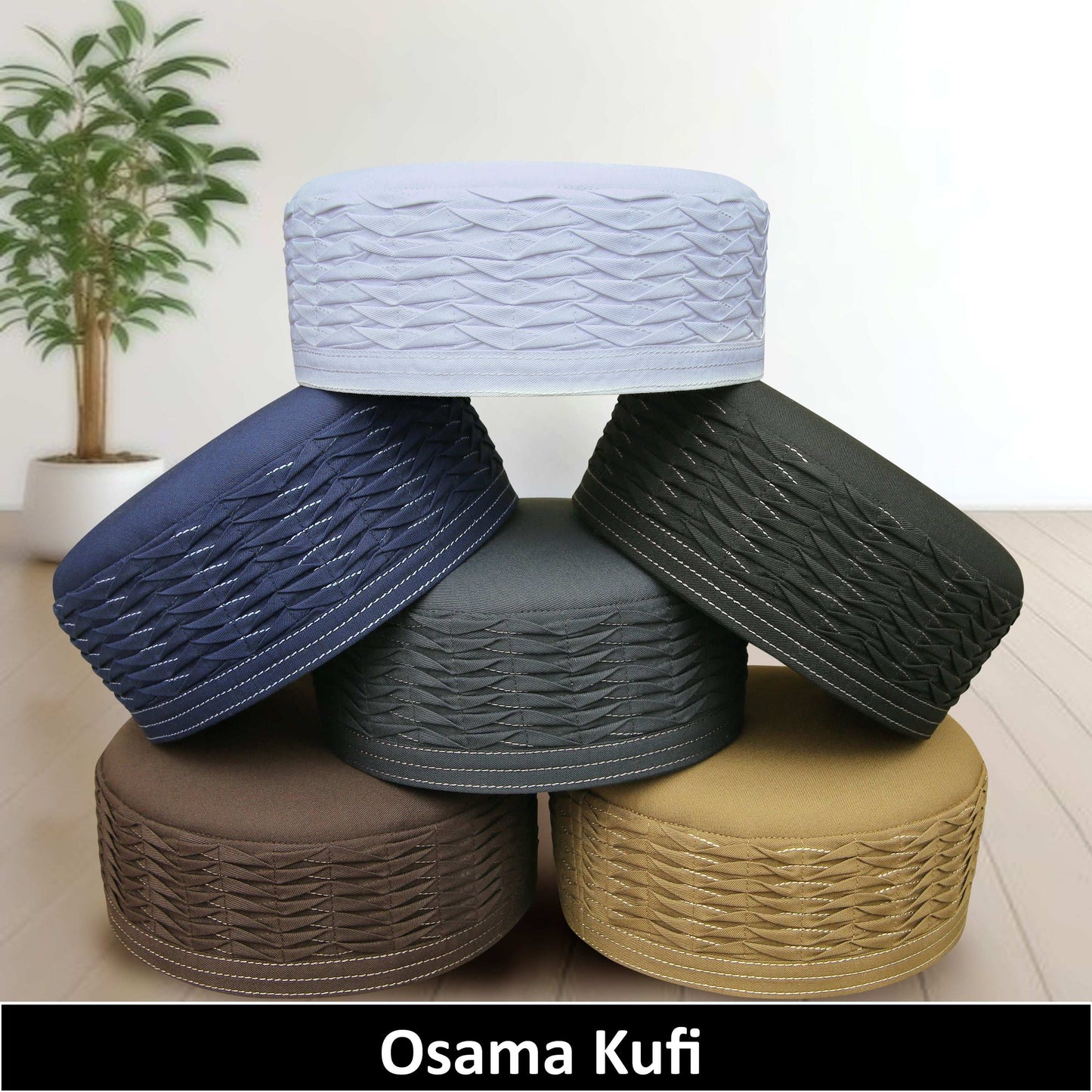 "Muslim Osama Prayer Kufi Hat for Men – Islamic Traditional Headwear Modestile"