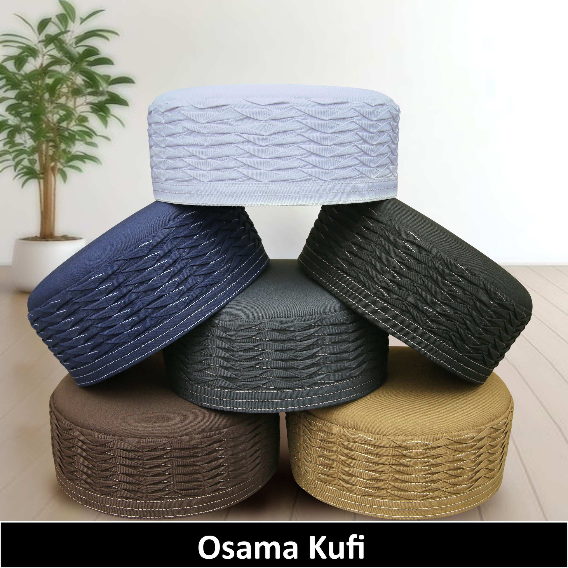 "Muslim Osama Prayer Kufi Hat for Men – Islamic Traditional Headwear Modestile"