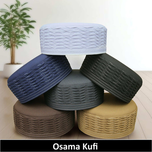 "Muslim Osama Prayer Kufi Hat for Men – Islamic Traditional Headwear Modestile"
