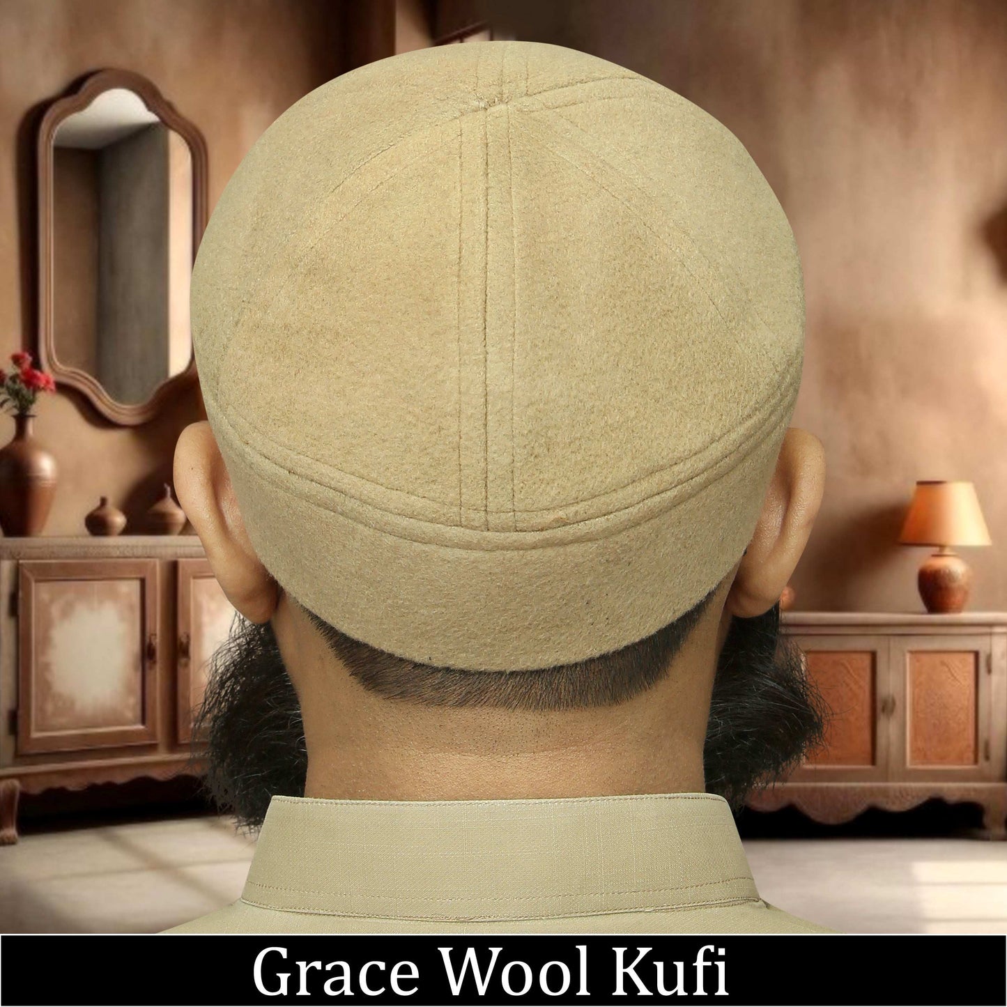 "Muslim Grace Wool Prayer Kufi Hat For Mens"