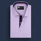 Light Purple Formal Shirt with Inlay Contrast