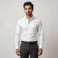 White Formal Shirt for Men with Red and Navy Placket