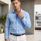 Sky Blue Navy Contrast Formal Shirt