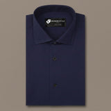 Classic Navy Blue Solid Formal Shirt for Men