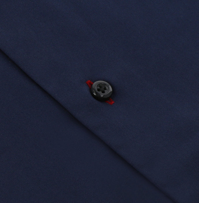 Classic Navy Blue Solid Formal Shirt for Men