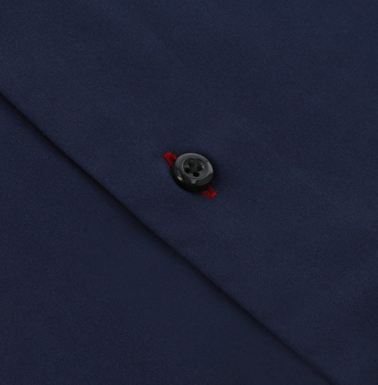 Classic Navy Blue Solid Formal Shirt for Men