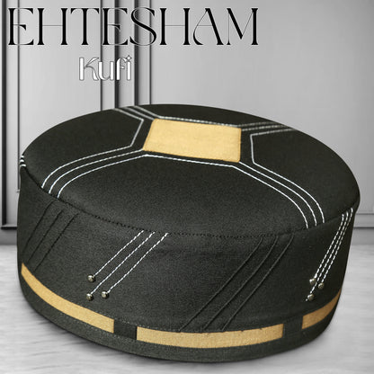 Premium EHTESHAM Kufi Traditional Handmade Muslim Prayer Topi