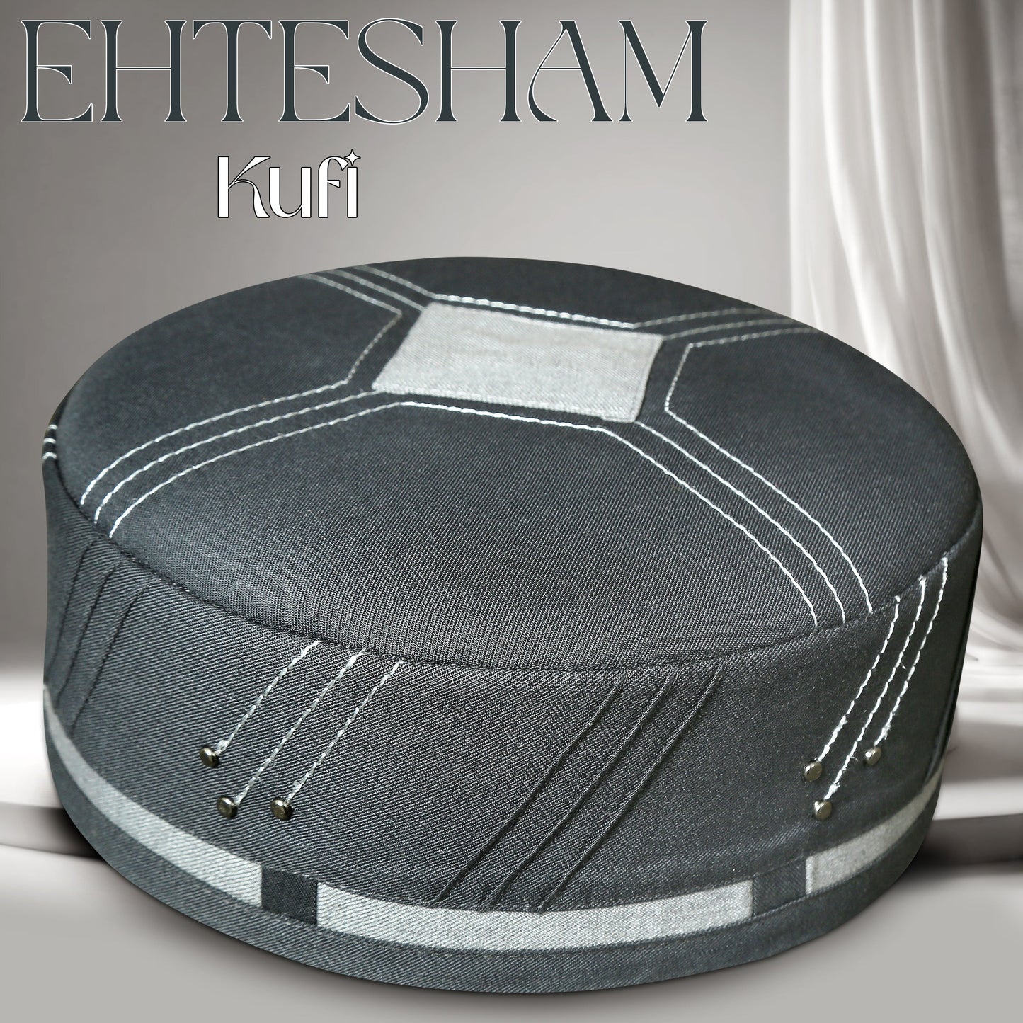 Premium EHTESHAM Kufi Traditional Handmade Muslim Prayer Topi