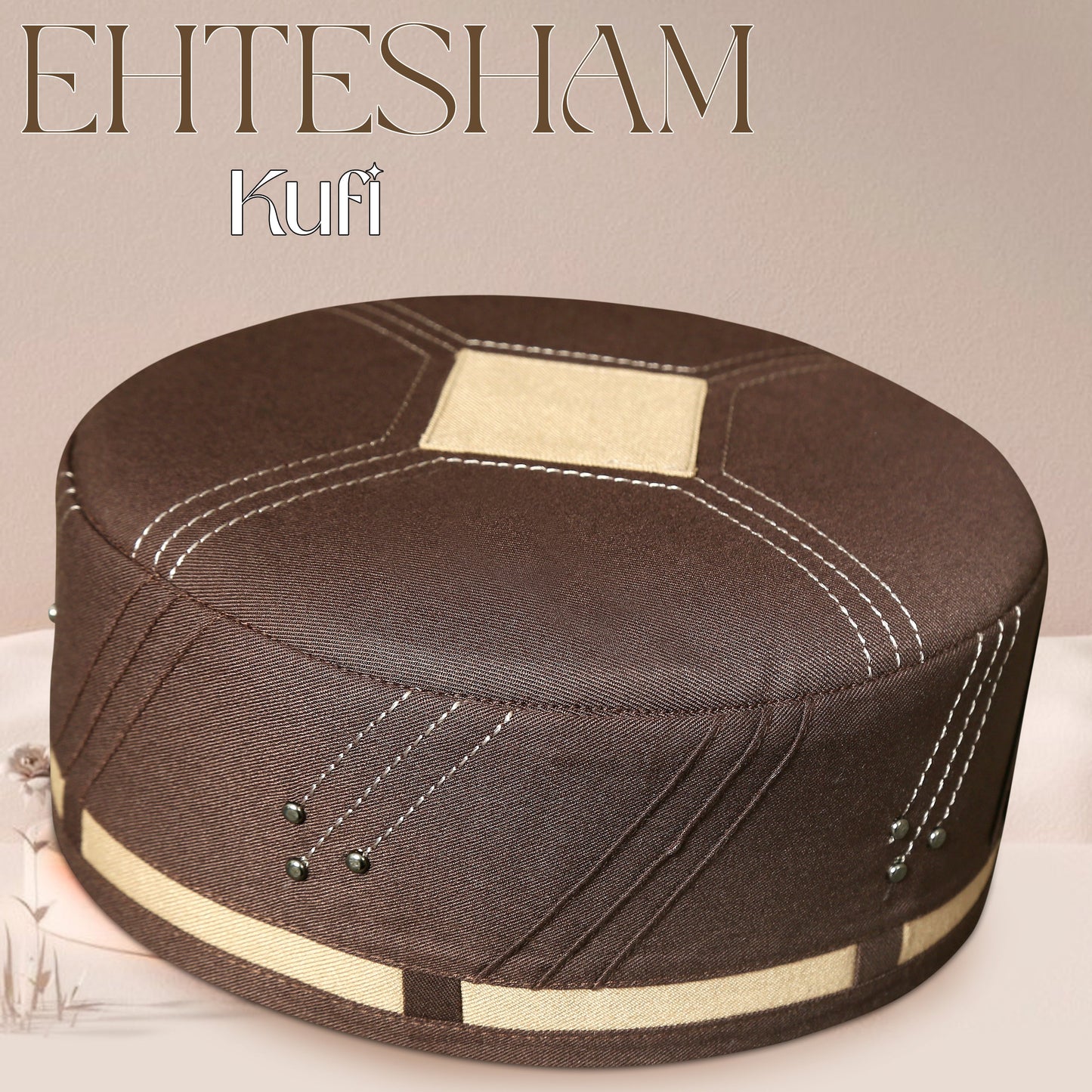 Premium EHTESHAM Kufi Traditional Handmade Muslim Prayer Topi