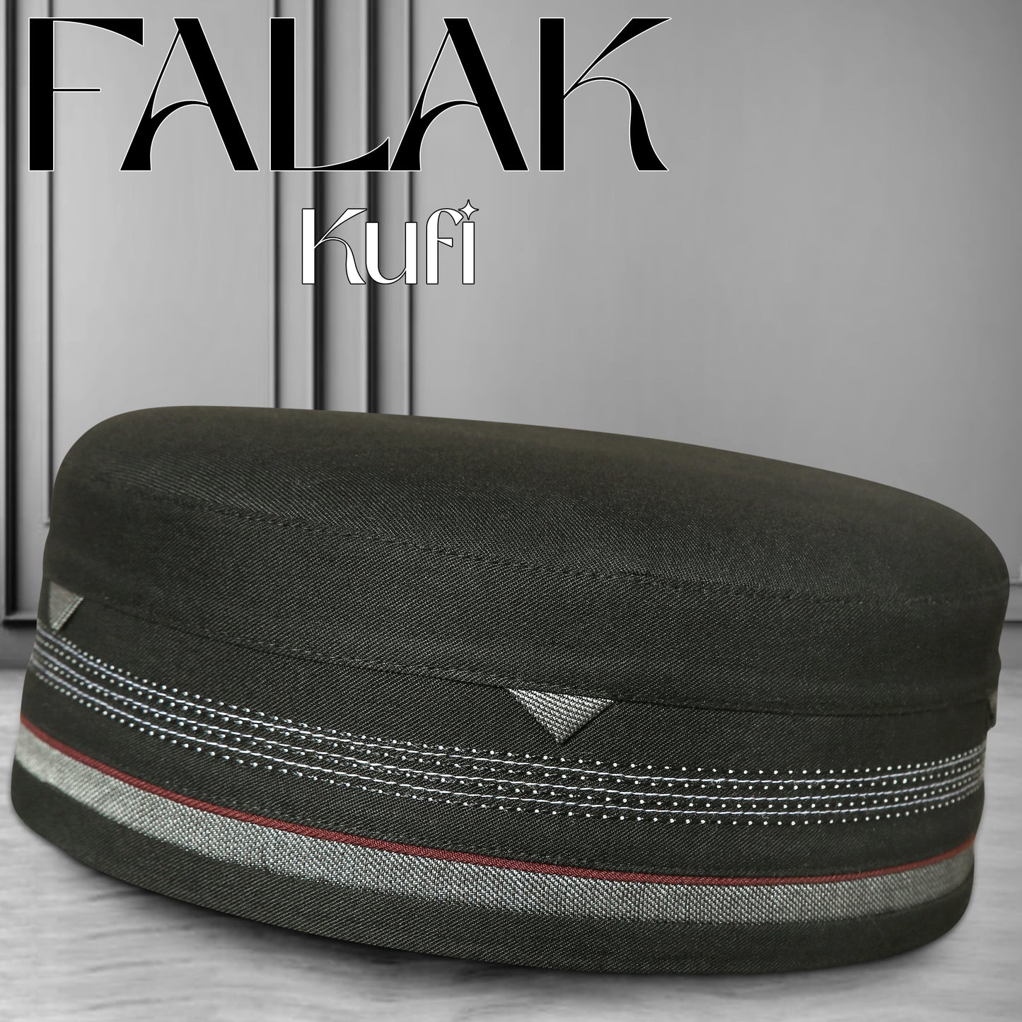 Falak Kufi Islamic Prayer Cap for Men Premium Polyester Cotton Muslim Cap High Quality Salah Topi
