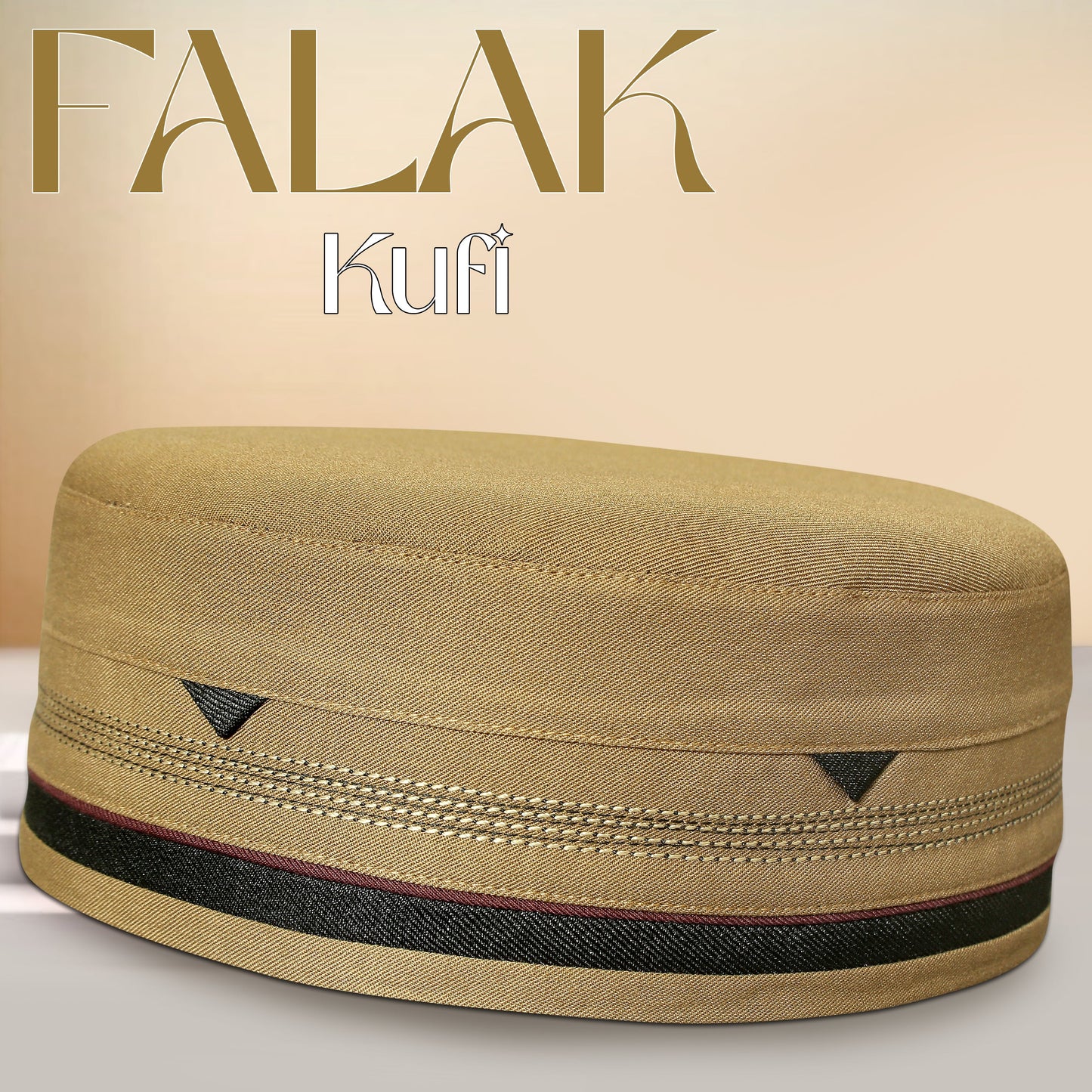 Falak Kufi Islamic Prayer Cap for Men Premium Polyester Cotton Muslim Cap High Quality Salah Topi