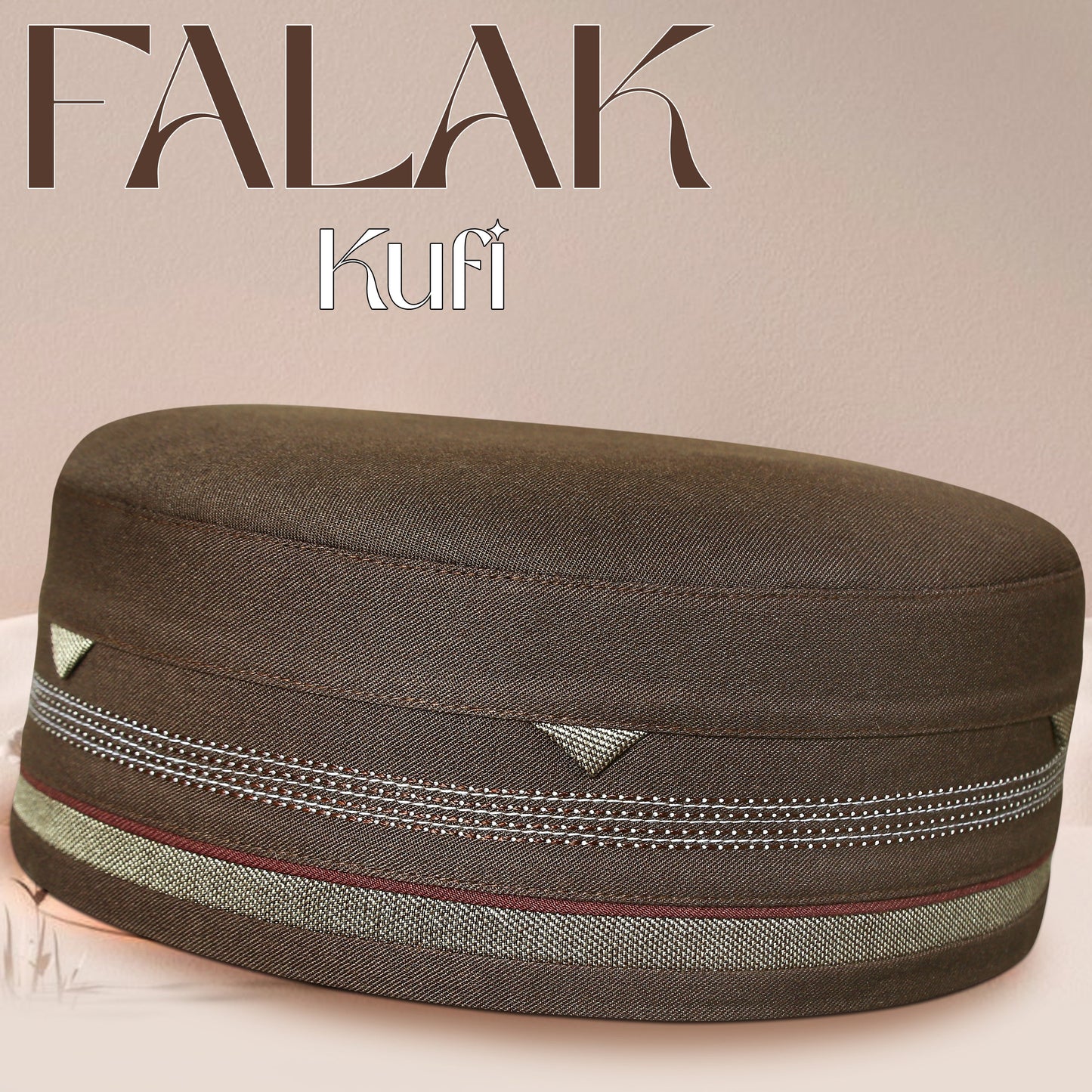 Falak Kufi Islamic Prayer Cap for Men Premium Polyester Cotton Muslim Cap High Quality Salah Topi