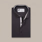 Gray Casual Shirt with Contrast Placket
