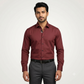 Rust Brown Formal Shirt for Men with Contrast Placket