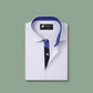White Executive Dress Shirt with Contrast Placket