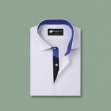 White Executive Dress Shirt with Contrast Placket