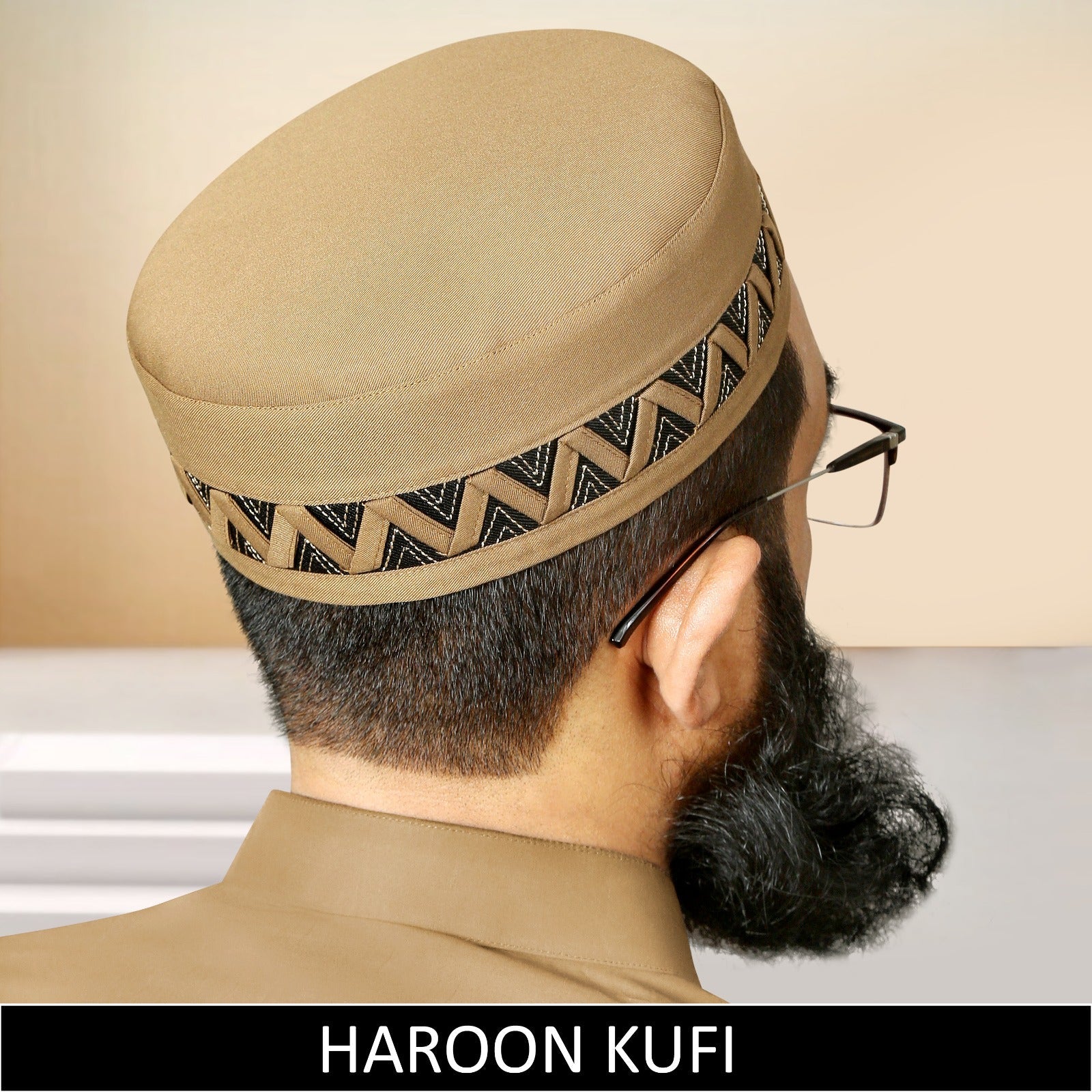 Haroon Kufi for Men in Premium Cotton Fabric – Traditional Muslim Prayer Cap