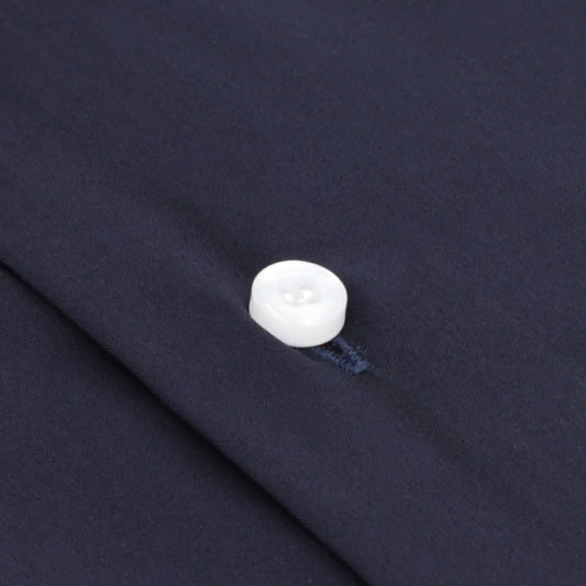 Casual Royal Blue Shirt with Contrast Inlay